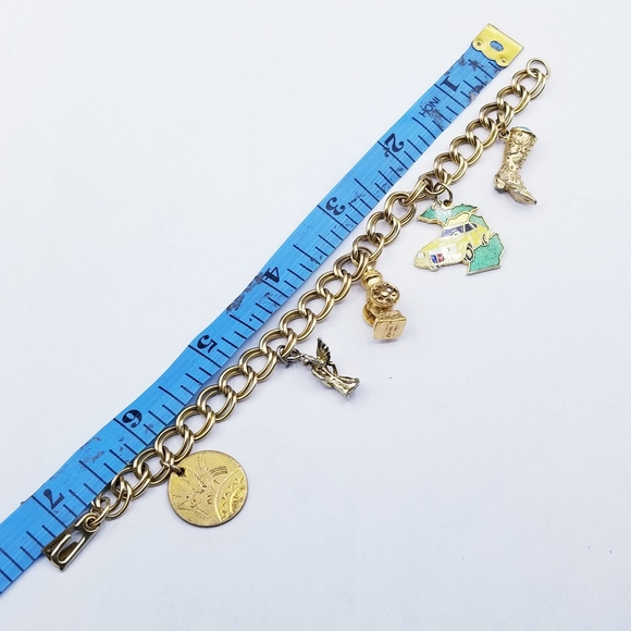 Vintage 12k Gold Filled Charm Bracelet - Picture 12 of 12